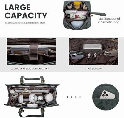 LOVEVOOK Laptop Bag for Women Vintage Leather - Image 2