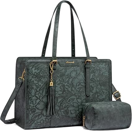 LOVEVOOK Laptop Bag for Women Vintage Leather