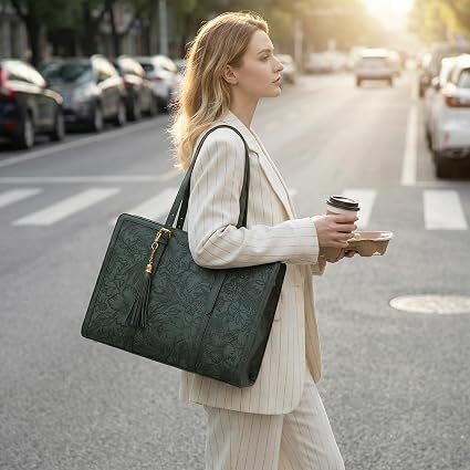 LOVEVOOK Laptop Bag for Women Vintage Leather - Image 3